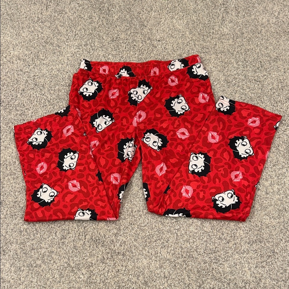 Betty Boop Red Womens Pajama Bottoms / Pants with Pockets